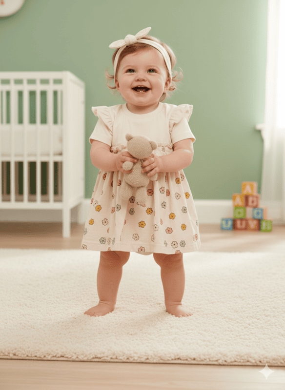 Baby Girl 3-Piece Dress Set โ Frock + Bloomer + Headband mj D.43,45.931