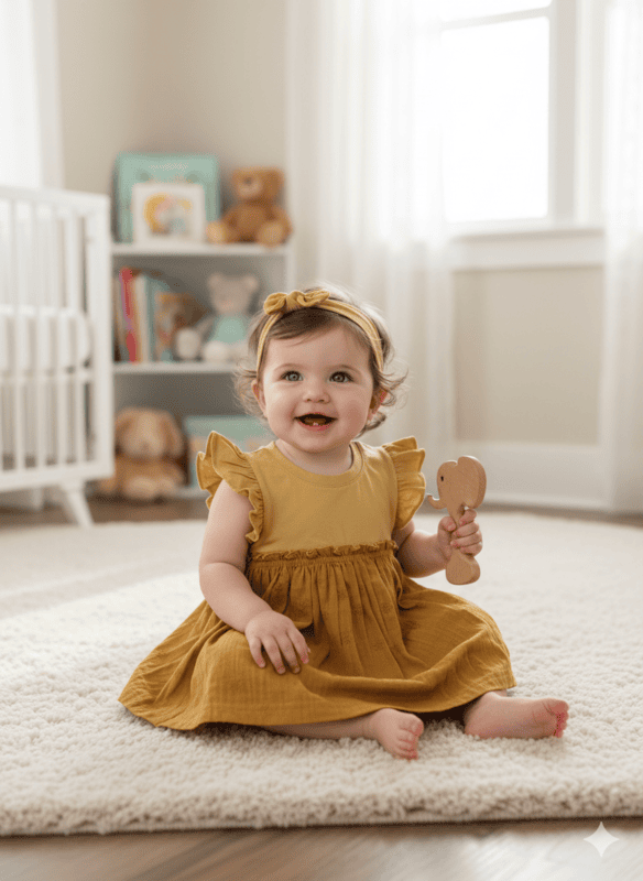 Baby Girl 3-Piece Dress Set โ Frock + Bloomer + Headband mj D.43,45.931