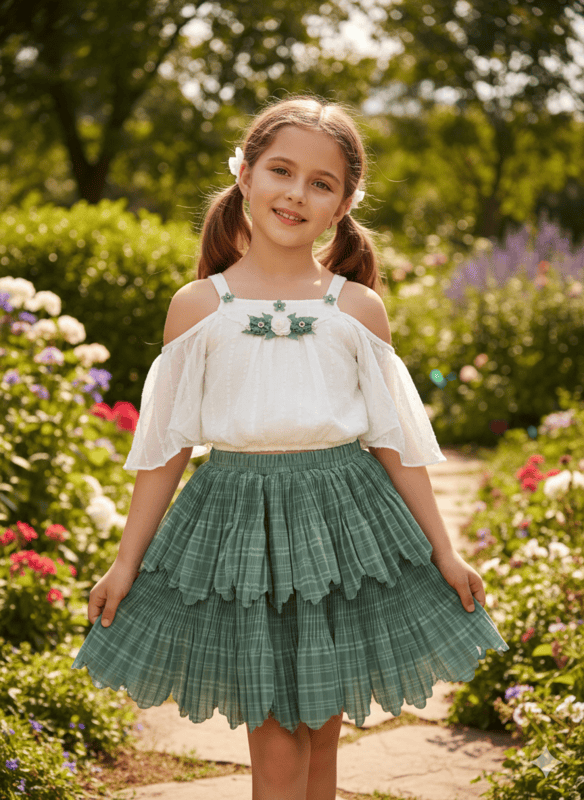 Elegant Twirl Top & Skirt D.4.2201 B.1738