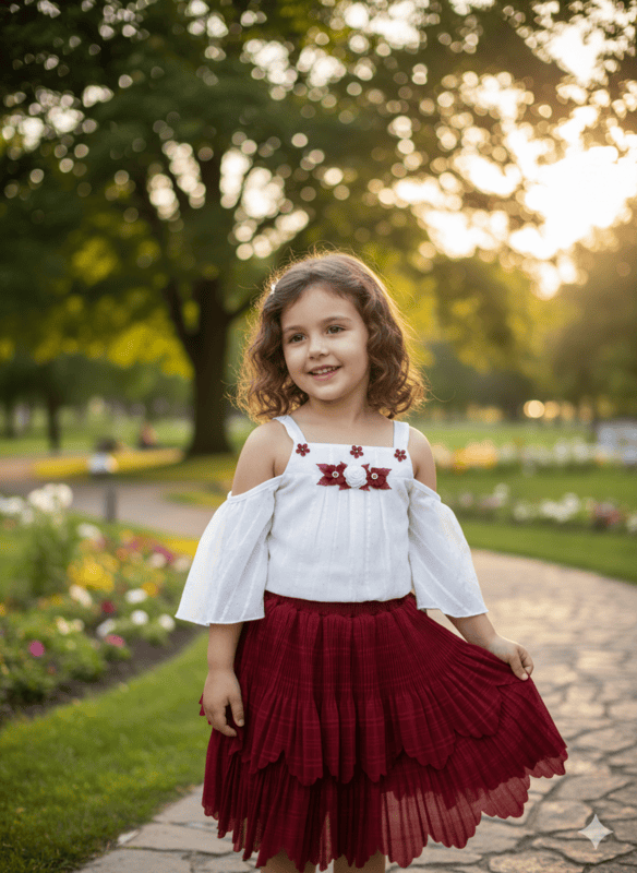 Elegant Twirl Top & Skirt D.4.2201 B.1738