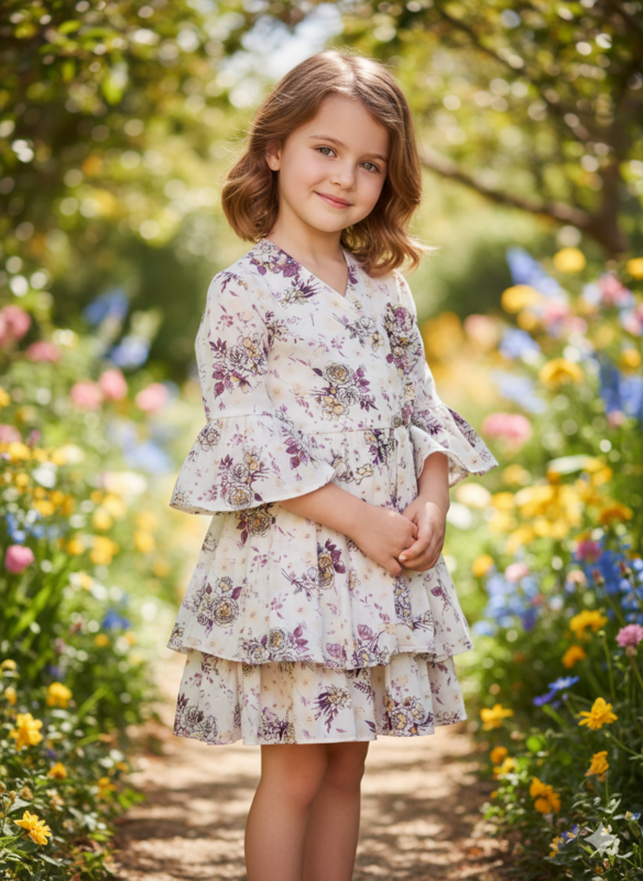 Stylish Girls' Frock Dress D.005 B.1228