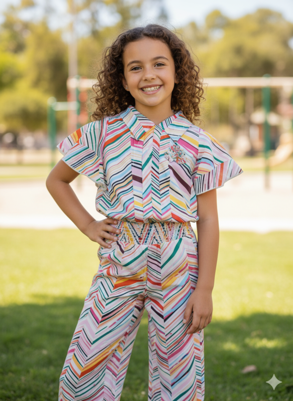 Rainbow Vibes Striped Shirt & Palazzo Set D.15.1229 B.1284