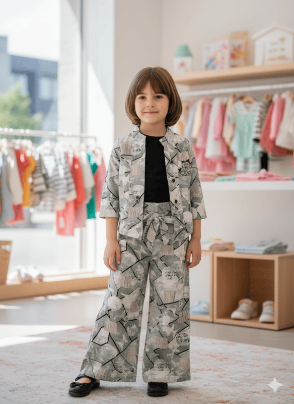 Girls' Co-Ord Set (Top and Bottom) D.3.2052 B.3664