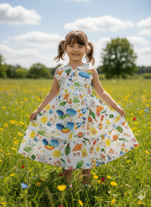 Girls' Sleeveless Cotton Frock D.18.1295 B.7880