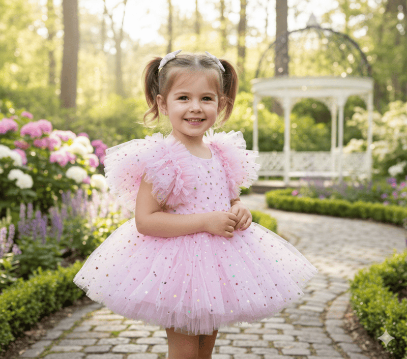 Baby Girls’ Star Glitter Party Dress D.14/6