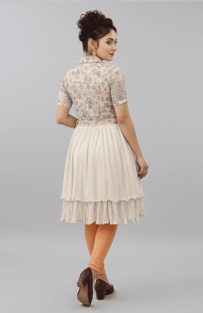 Elegant Layered Party Frock with Designer Shrug D.LG10230WO  B.GINI BABY
