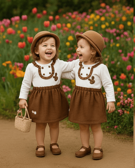 Frock Set with Hosiery Leggings D.2407 B.MAGIC WORD