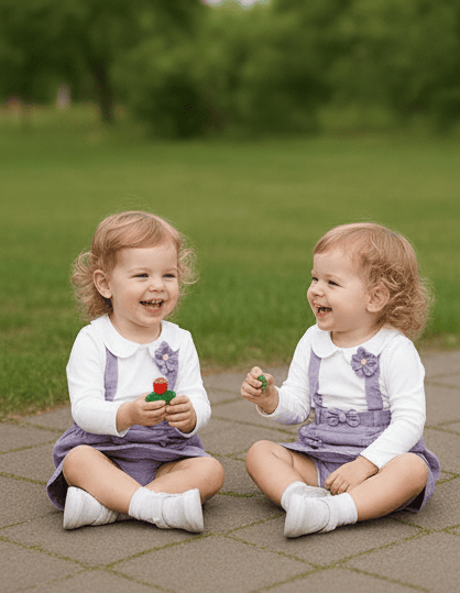 Magic World Kids Wear Suspender Frock Set with Hosiery Leggings  D.2405  B.MEGIC WORD