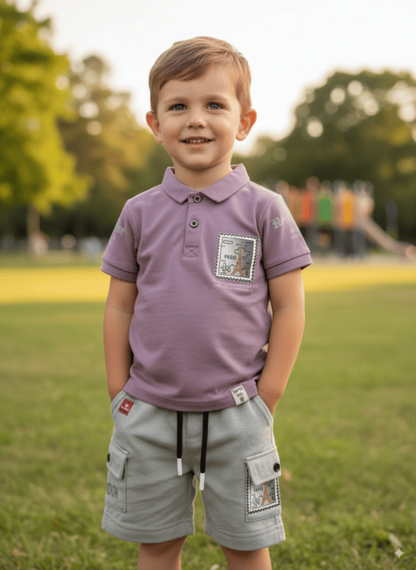 Boys' Polo T-Shirt & Shorts Set D.11.3582 B 2802