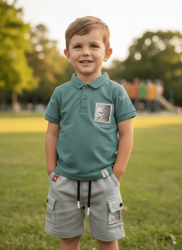 Boys' Polo T-Shirt & Shorts Set D.11.3582 B 2802