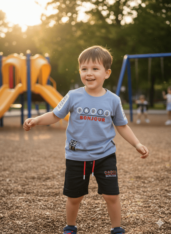 Paris Bonjour T-Shirt and Short pair D.2.5409 B.2748