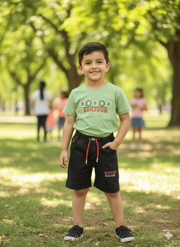 Paris Bonjour T-Shirt and Short pair D.2.5409 B.2748