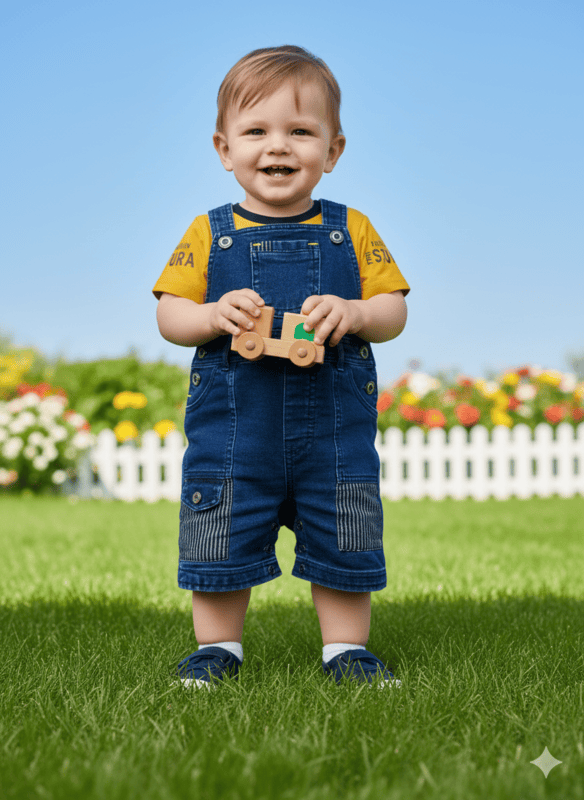 Kids' Denim Dungaree Set D.34.1554
