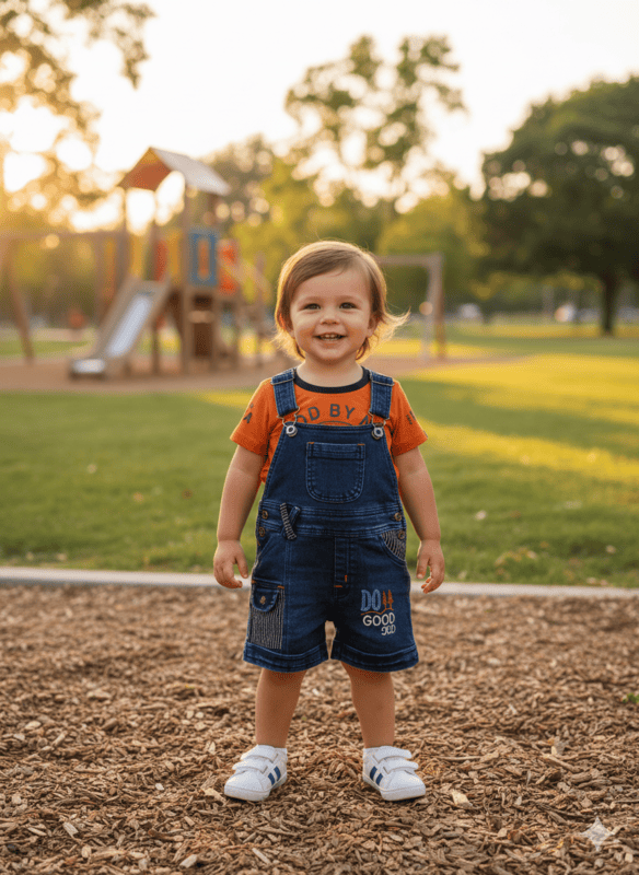 Kids' Denim Dungaree Set D.34.1554