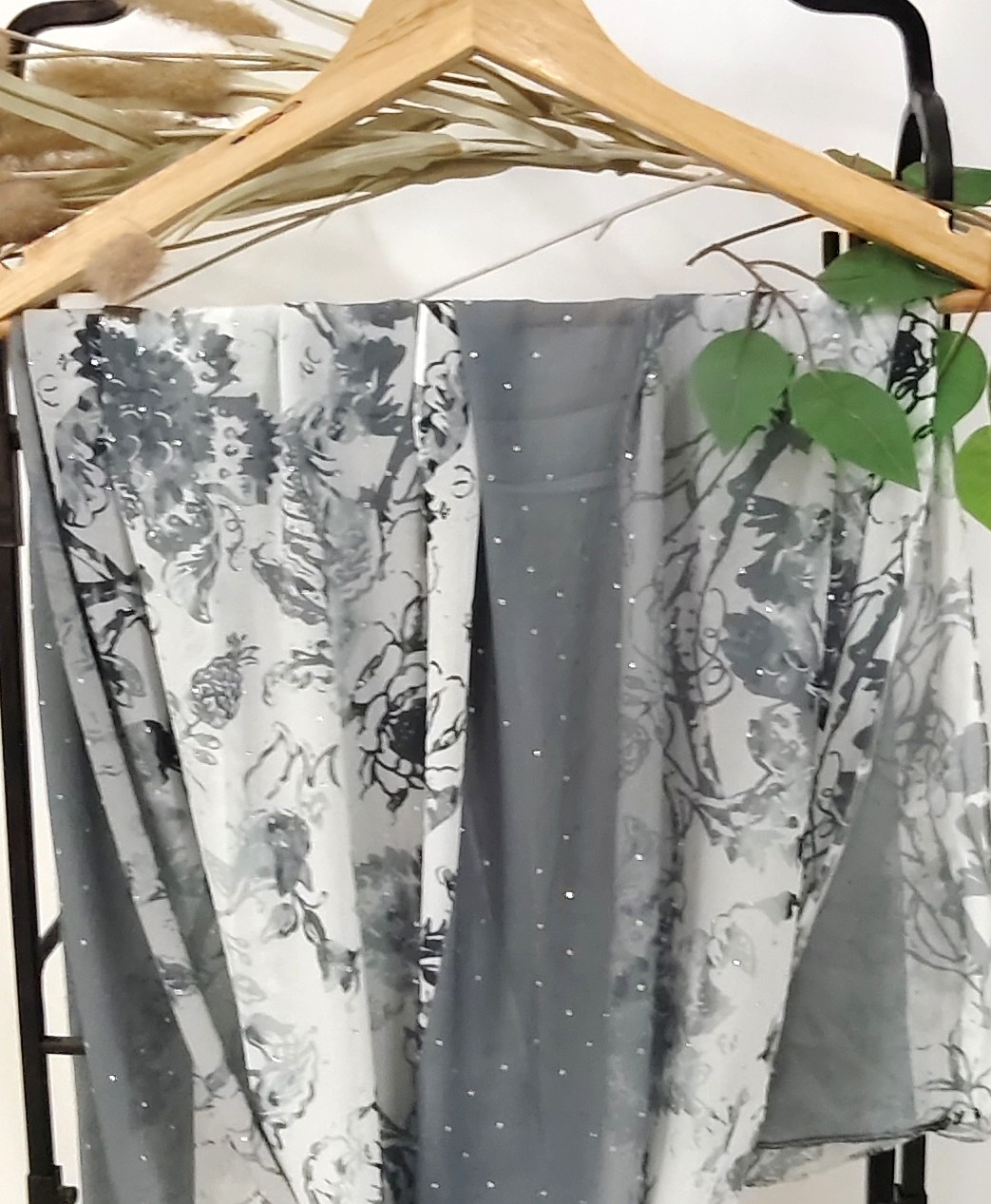 Zera Premium Georgette Digital Print Hijab with Stones All Around