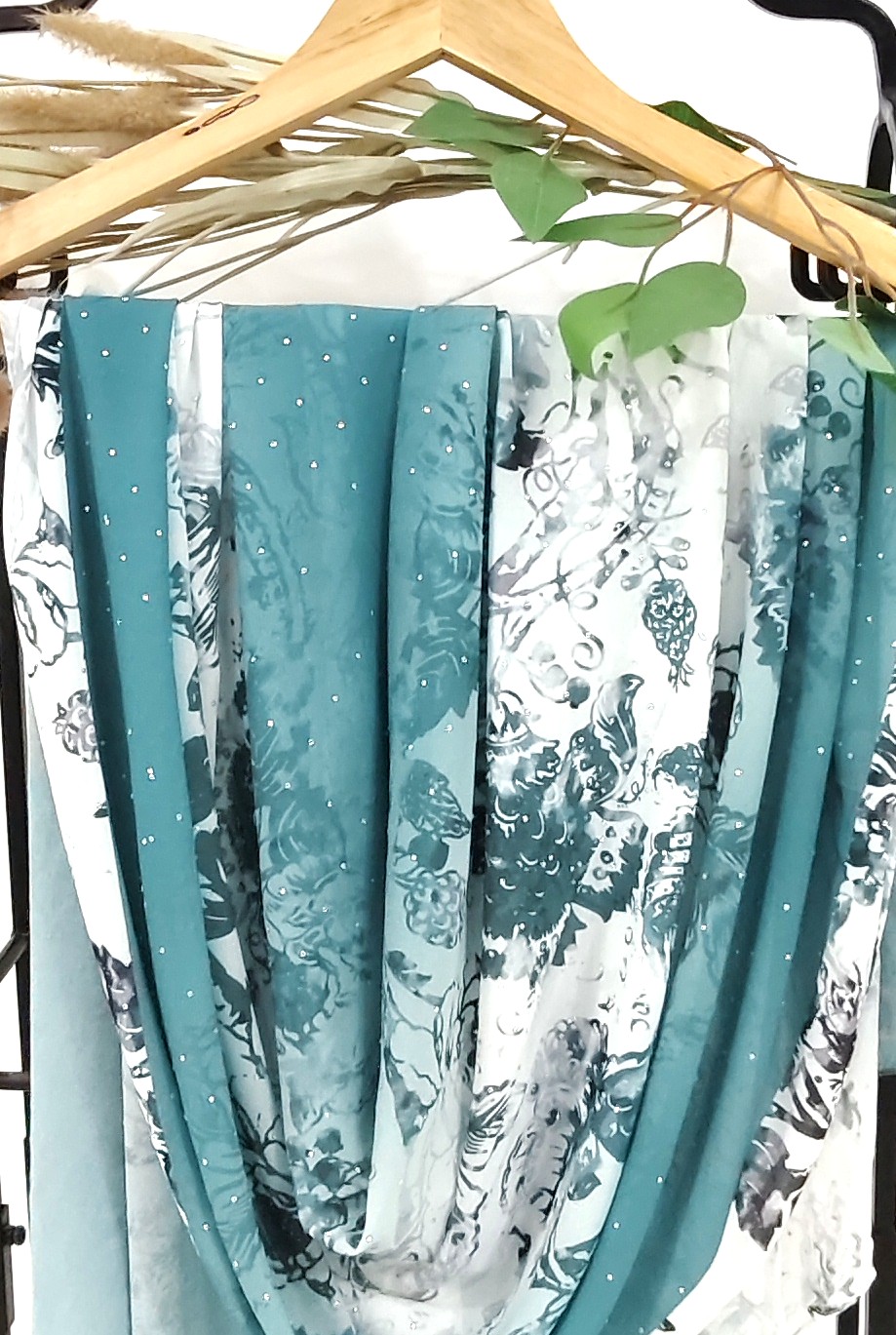 Zera Premium Georgette Digital Print Hijab with Stones All Around