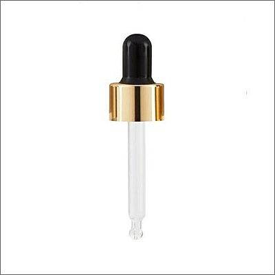 10 ml DROPPER Golden Black Glass Cap SERUM
