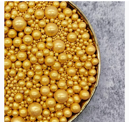Golden Sprinkle Mix Balls 1.5MM,4MM,6MM - 100 GM Golden Sprinkle Mix Balls 1.5MM,4MM,6MM - 100 GM