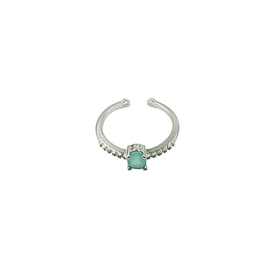 Green Matte Stone Embellished Finger Ring Green Matte Stone Embellished Finger Ring
