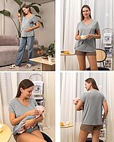 KIKWIT Maternity Feeding Tops Without Zip for Women, Feeding Coverup Pregnancy Tshirt,Feeding T-Shirt for Easy Nursing & Breastfeeding, Maternity Top Wear for Mothers grey colour KIKWIT Maternity Feeding Tops Without Zip for Women, Feeding Coverup Pregnancy Tshirt,Feeding T-Shirt for Easy Nursing & Breastfeeding, Maternity Top Wear for Mothers grey colour
