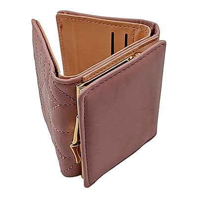 Greyish Pink - Trifold Leather Wallet Women / Girls ~ Purse, Coin Holder, Card Slot Greyish Pink - Trifold Leather Wallet Women / Girls ~ Purse, Coin Holder, Card Slot