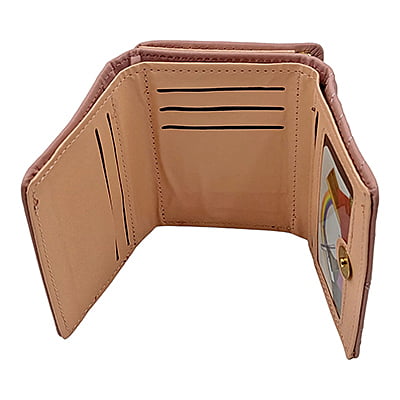Greyish Pink - Trifold Leather Wallet Women / Girls ~ Purse, Coin Holder, Card Slot Greyish Pink - Trifold Leather Wallet Women / Girls ~ Purse, Coin Holder, Card Slot