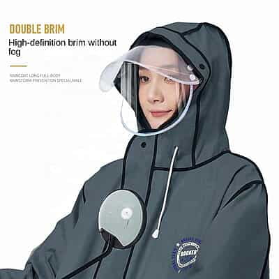 Fashion Hiking Outdoor Cycling EVA Raincoat With Pocket Zipper Adult Women Men Waterproof Poncho rain coat with Glove