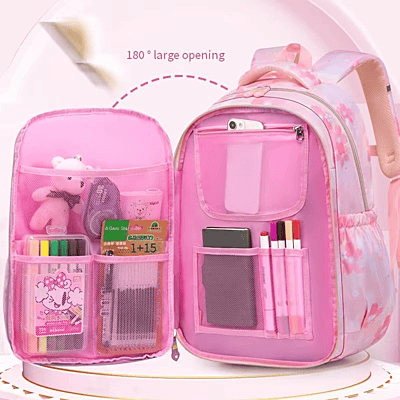 Gradient Students 1-6 Grade School bag Kuromi cartoon printed Large Capacity Waterproof Spine Backpack Gradient Students 1-6 Grade School bag Kuromi cartoon printed Large Capacity Waterproof Spine Backpack