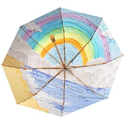 High Quality 3 Fold Printed rainbow Umbrella Oil Painting Inside Full Color Picture Photo Print Anti-UV Umbrellas High Quality 3 Fold Printed rainbow Umbrella Oil Painting Inside Full Color Picture Photo Print Anti-UV Umbrellas