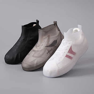 Men and Women's Rainproof Anti-Slip Silicone TPE Rainy Day Rain Boots pink yellow
