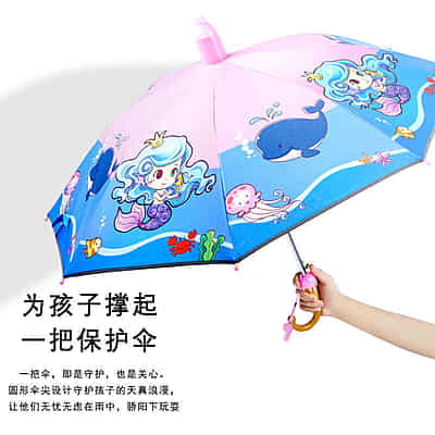 Cartoon Character Rain Kids Student Umbrellas with J Handle EVA Material Factory Custom Logo Cartoon Character Rain Kids Student Umbrellas with J Handle EVA Material Factory Custom Logo