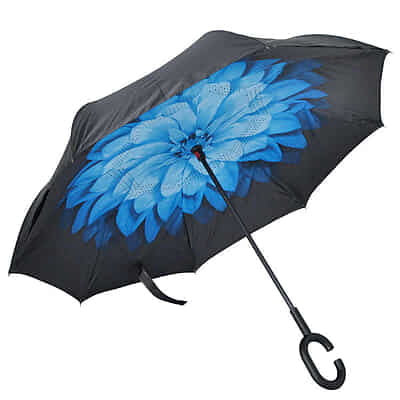 Inverted Reverse Umbrella Rainproof Double Layer C Shape Handle Umbrellas Sunshade Windproof