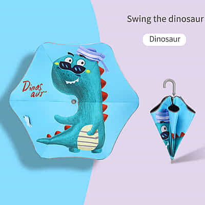 Cartoon Rounded Corner Kids Umbrella Custom made Student Curved Handle Children's Umbrella with Logo