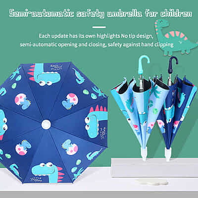 Curved handle kids umbrella sunscreen black glue kids sunny umbrella