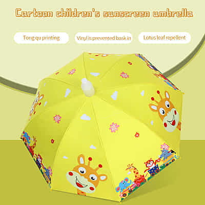 Curved handle kids umbrella sunscreen black glue kids sunny umbrella