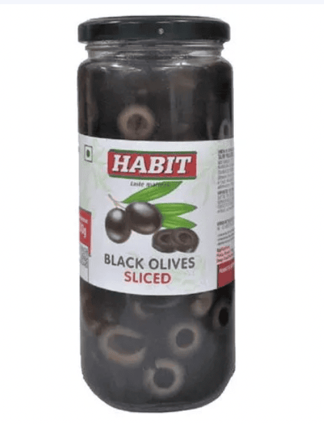 Habit - Black Sliced Olives, 430 - 440 gm (Pack of 1)