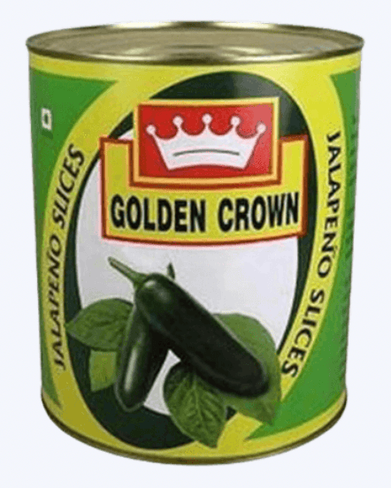 Golden Crown - Jalapeno Slices, 3 Kg Tin (Pack of 1)