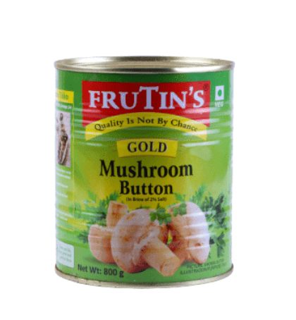 Frutin's - Button Mushroom Gold, 800 gm (Pack of 1)