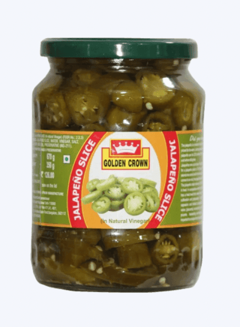 Golden Crown - Jalapeno Slices, 670 - 680 gm (Pack of 1)