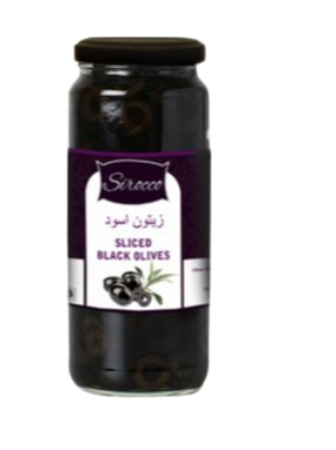 Sirocco - Sliced Black Olives, 450-460 gm (Pack of 1)