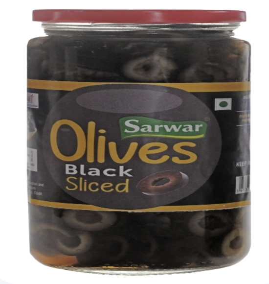 Sarwar - Sliced Black Olives, 450 gm (Pack of 1)