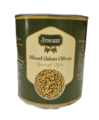 Strozzi - Sliced Green Olives, 3 Kg (Pack of 1)