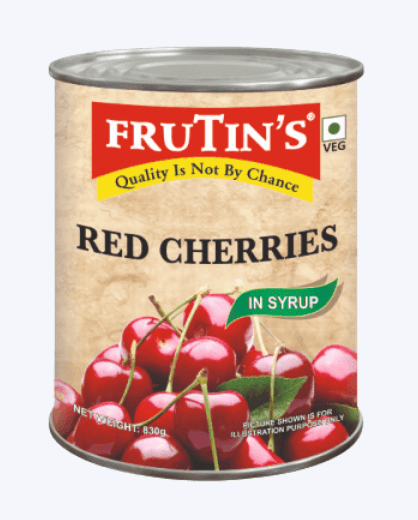 Frutin's - Red Cherries in Syrup, 830 gm Can (Pack of 1)
