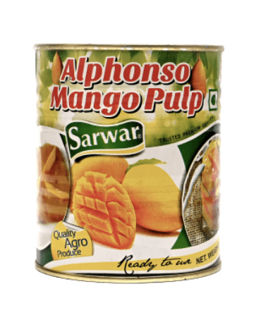 Sarwar - Alphonso Mango Pulp, 850 gm (Pack of 1)