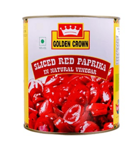 Golden Crown - Red Paprika, Sliced, 3 Kg Tin (Pack of 1)