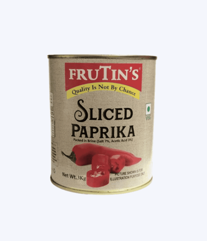 Frutin's - Red Paprika Sliced, 3-3.1 Kg Tin (Pack of 1)