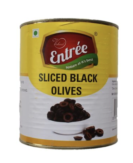 Entree - Sliced Black Olives, 3 Kg (Pack of 1)