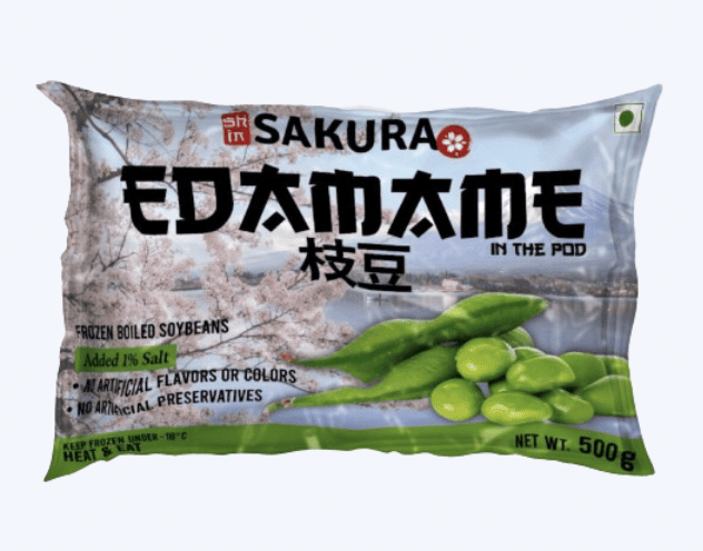 Sakura - Frozen Edamame (with Pods), 500 gm (Pack of 1)
