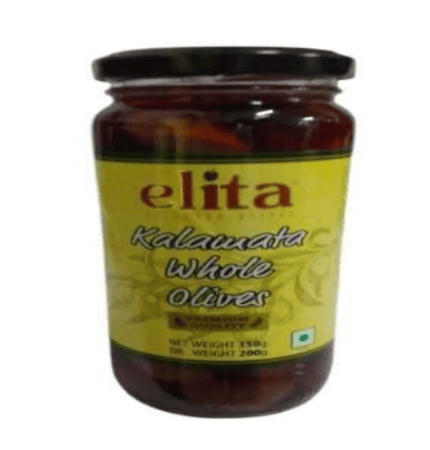 Elita - Kalamata Whole Olives, 350 ml (Pack of 1)