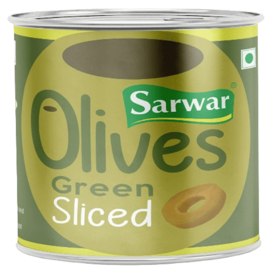 Sarwar - Sliced Green Olives, 3-3.1 Kg (Pack of 1)